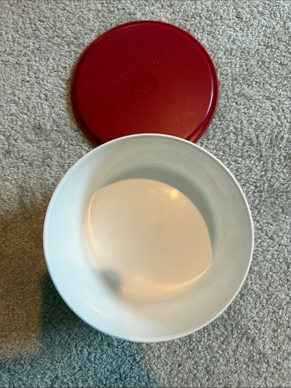 Tupperware Festive Holiday Storage Bowl with Red Lid
